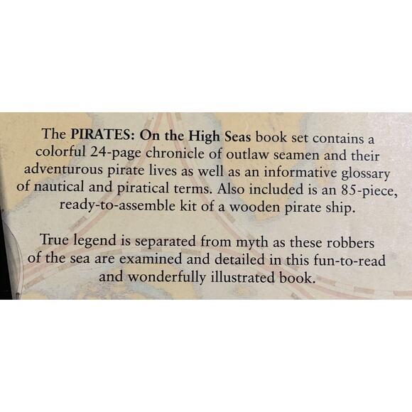 Pirate Model Ship Kit Pirates On The High Seas Book & Ship Set 2007 Wood NIP - Picture 8 of 8